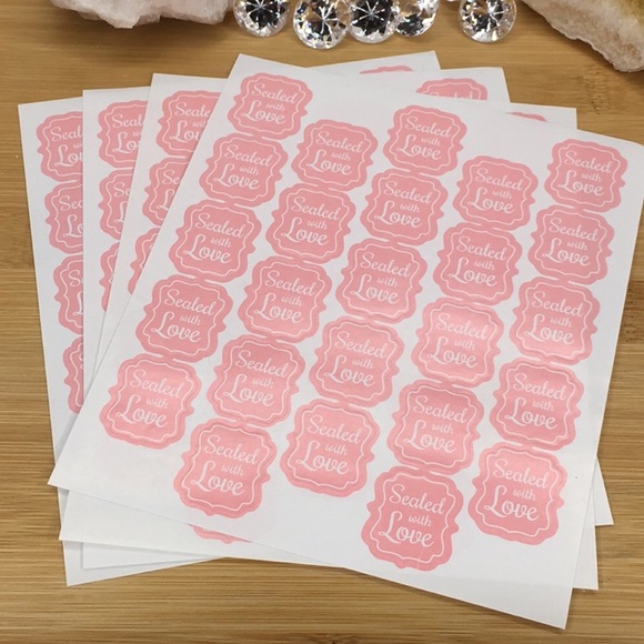 Other - 100 Pink Sealed with Love Stickers